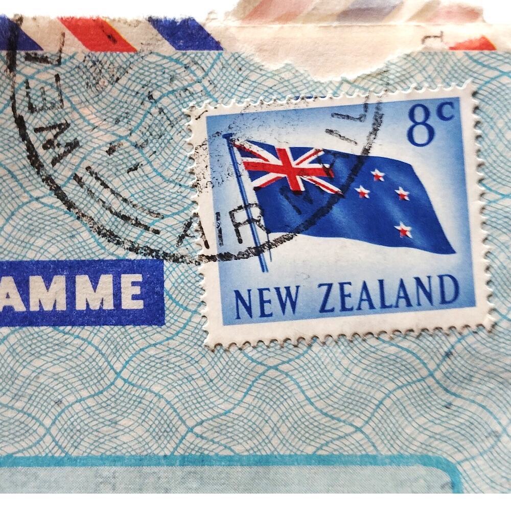 1969 New Zealand Aerogramme Air Letter to USA 8c Flag Stamp Croxley Cover